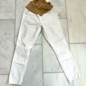 White maternity jeans